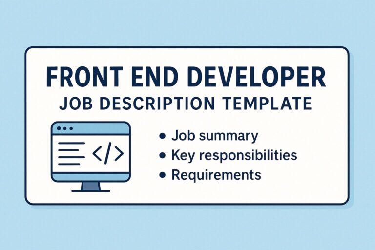 front end job description template